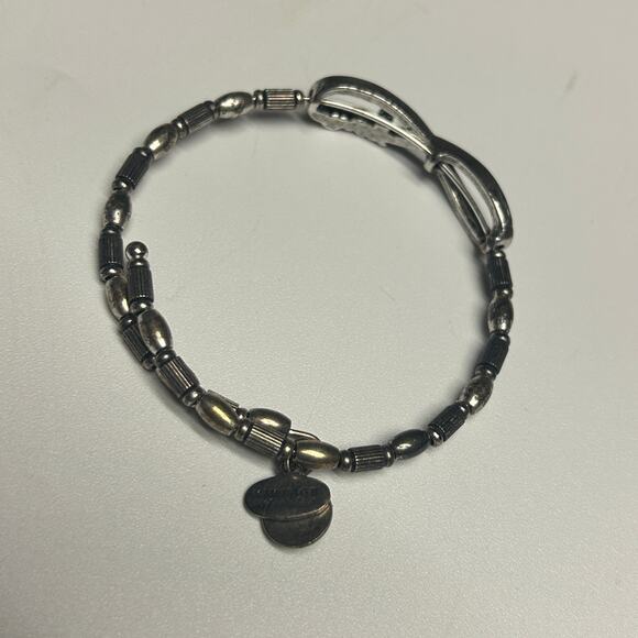 Alex and Ani Silver-Tone Bangle Bracelet Infinity Love Beaded Wrap - Picture 5 of 6